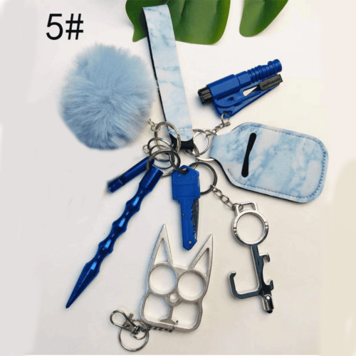 9-Piece Self Defense Keychain Set – Safety Keychain For Women