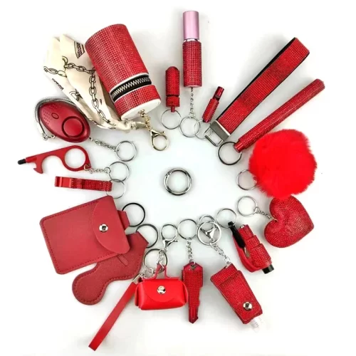 17-Piece Self Defense Keychain Set | Safety Keychain For Women