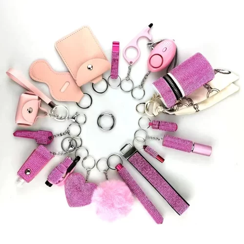 17-Piece Self Defense Keychain Set | Safety Keychain For Women