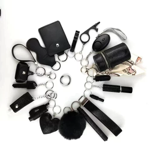 17-Piece Self Defense Keychain Set | Safety Keychain For Women