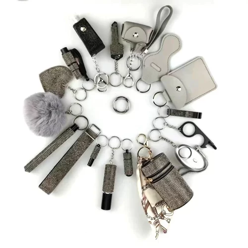 17-Piece Self Defense Keychain Set | Safety Keychain For Women